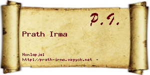 Prath Irma névjegykártya